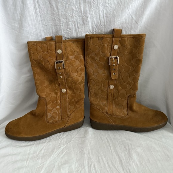 Coach Suede Tullip Boots Fur Lining Size 9B - Picture 6 of 12